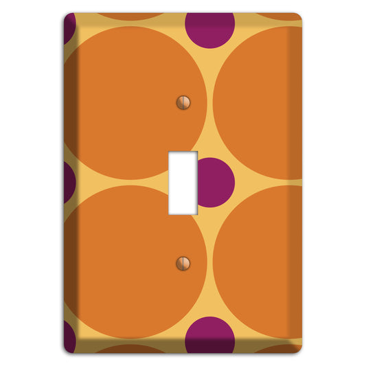 Orange with Umber and Plum Multi Tiled Large Dots Cover Plates