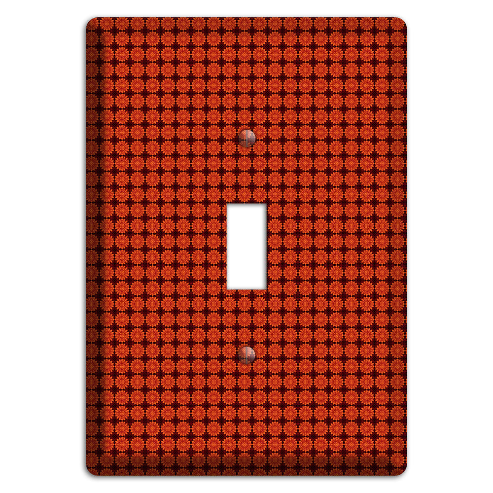 Maroon with Tiled Red Foulard Cover Plates