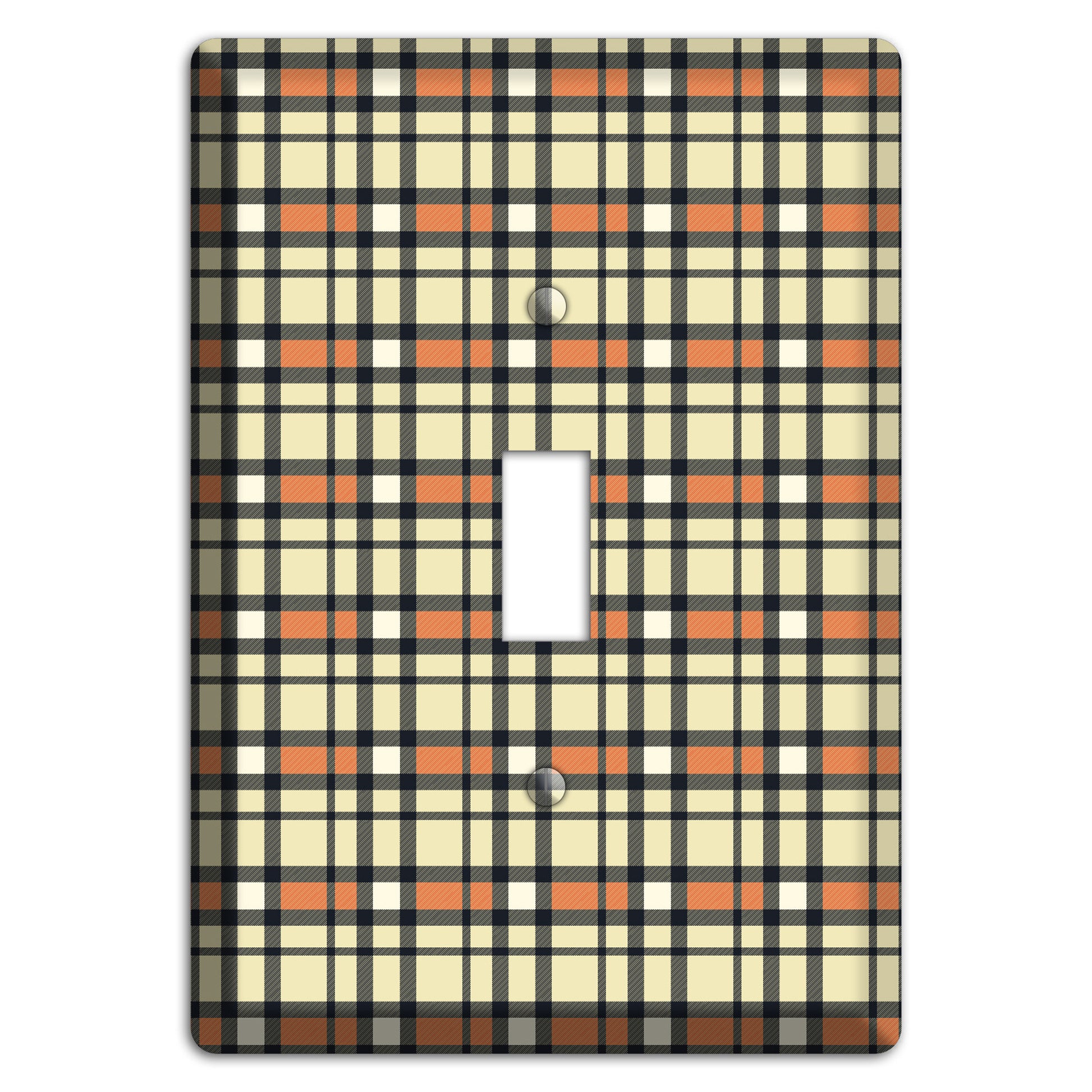Beige and Brown Plaid Cover Plates