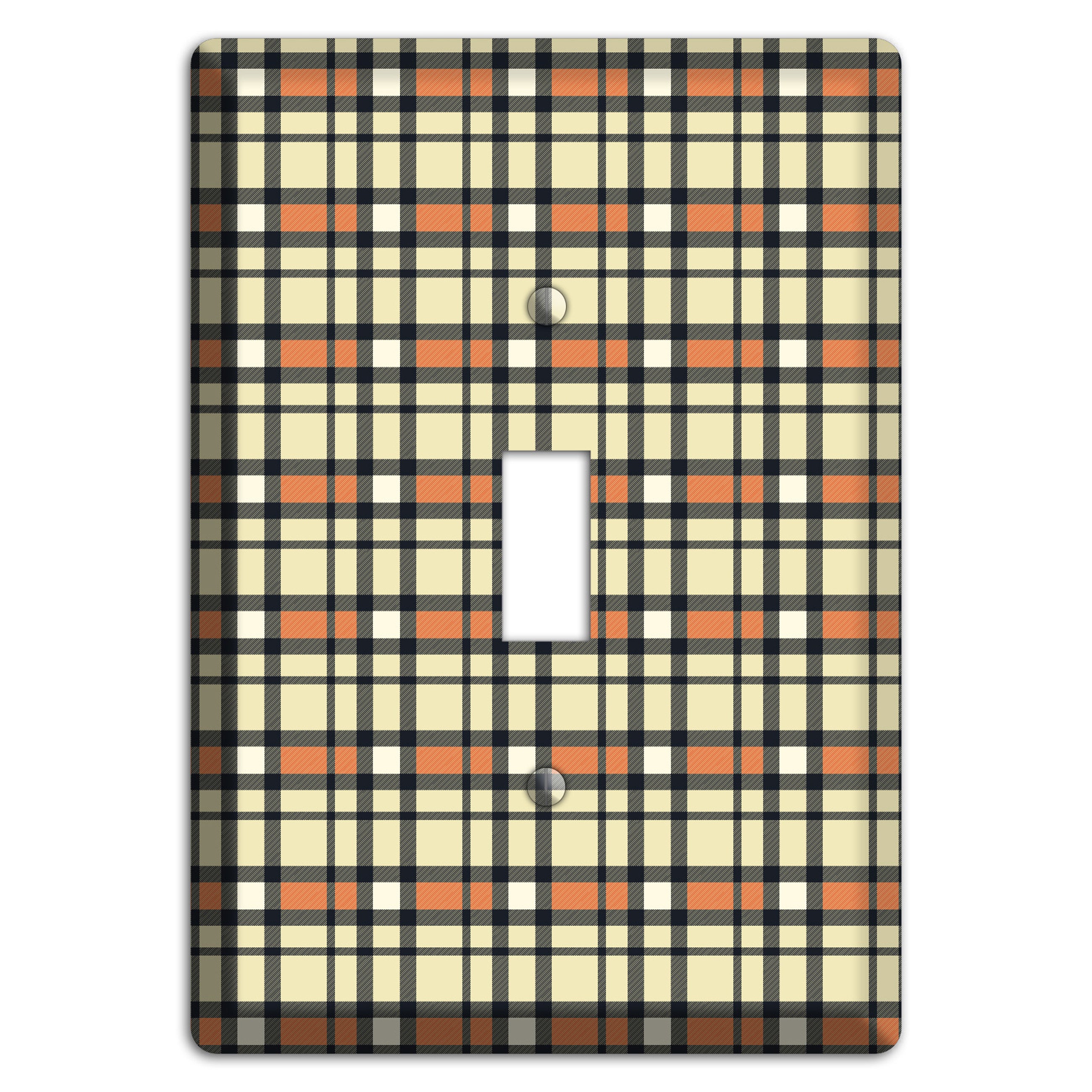 Beige and Brown Plaid Cover Plates
