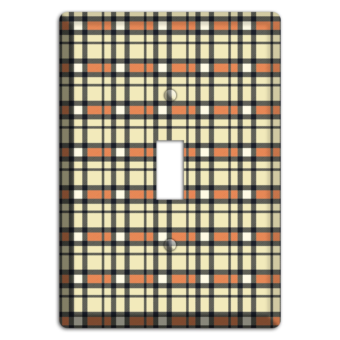 Beige and Brown Plaid Cover Plates