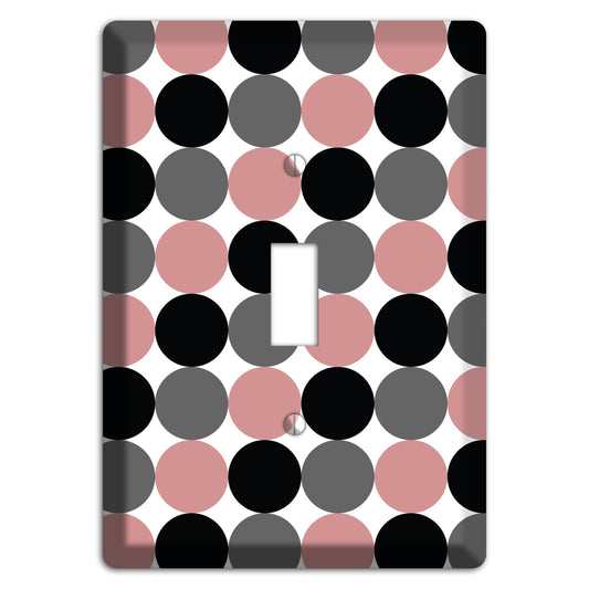 Grey Pink Black Tiled Dots Cover Plates