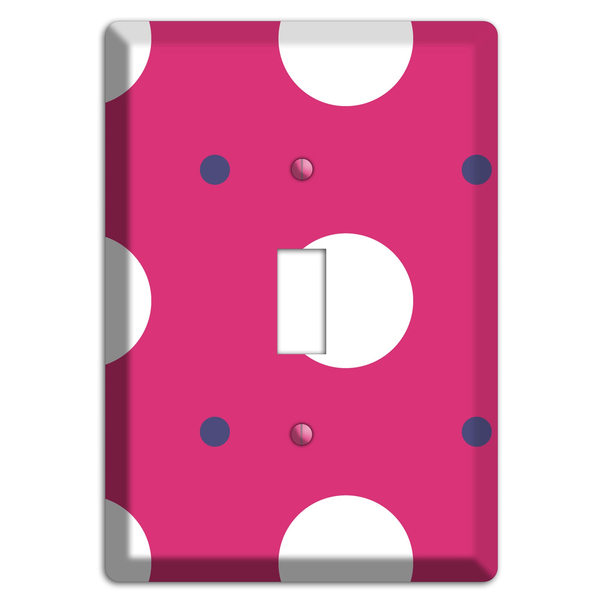 Fuschia with White and Purple Multi Tiled Medium Dots Cover Plates