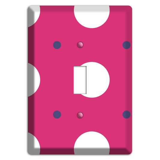 Fuschia with White and Purple Multi Tiled Medium Dots Cover Plates