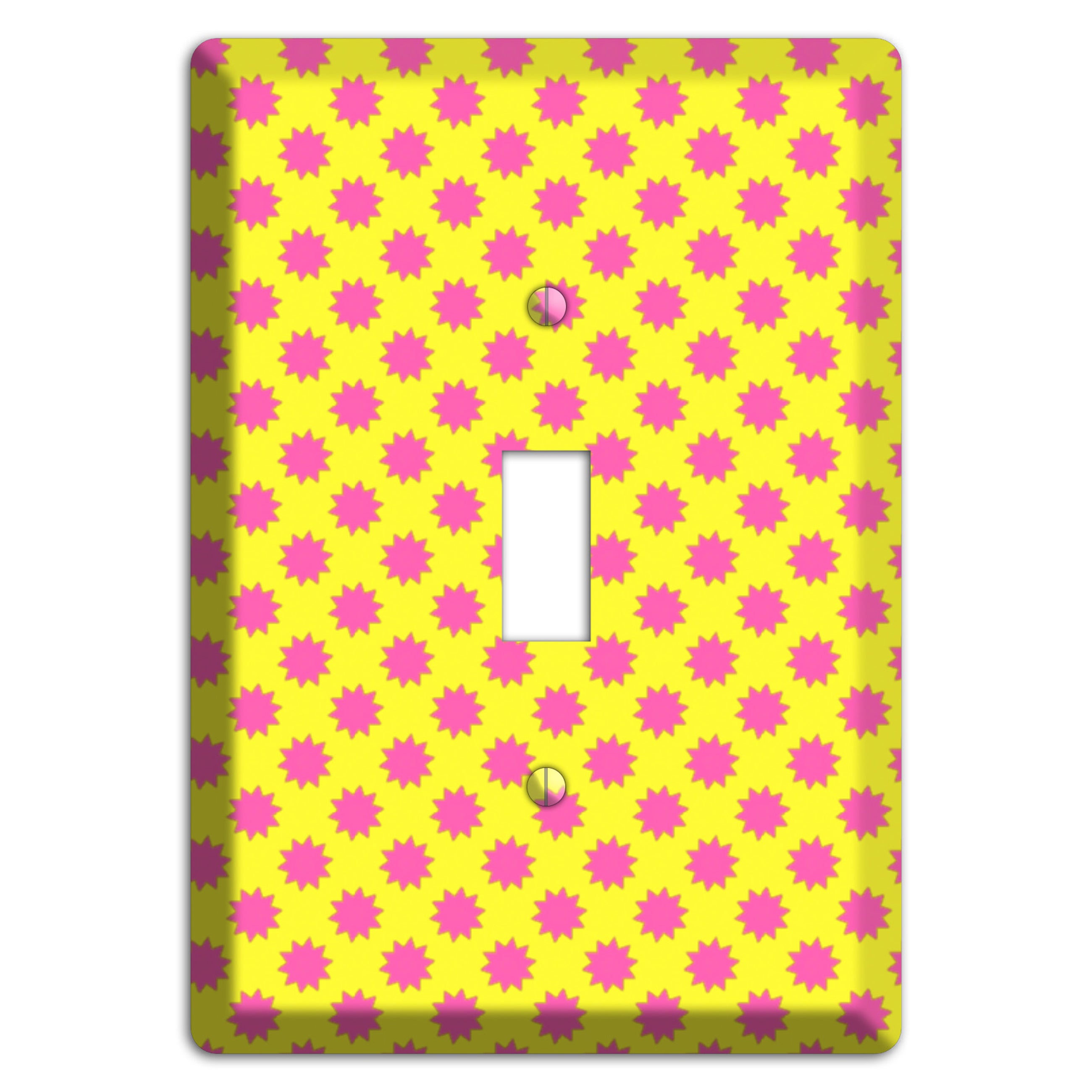 Yellow with Pink Burst Cover Plates