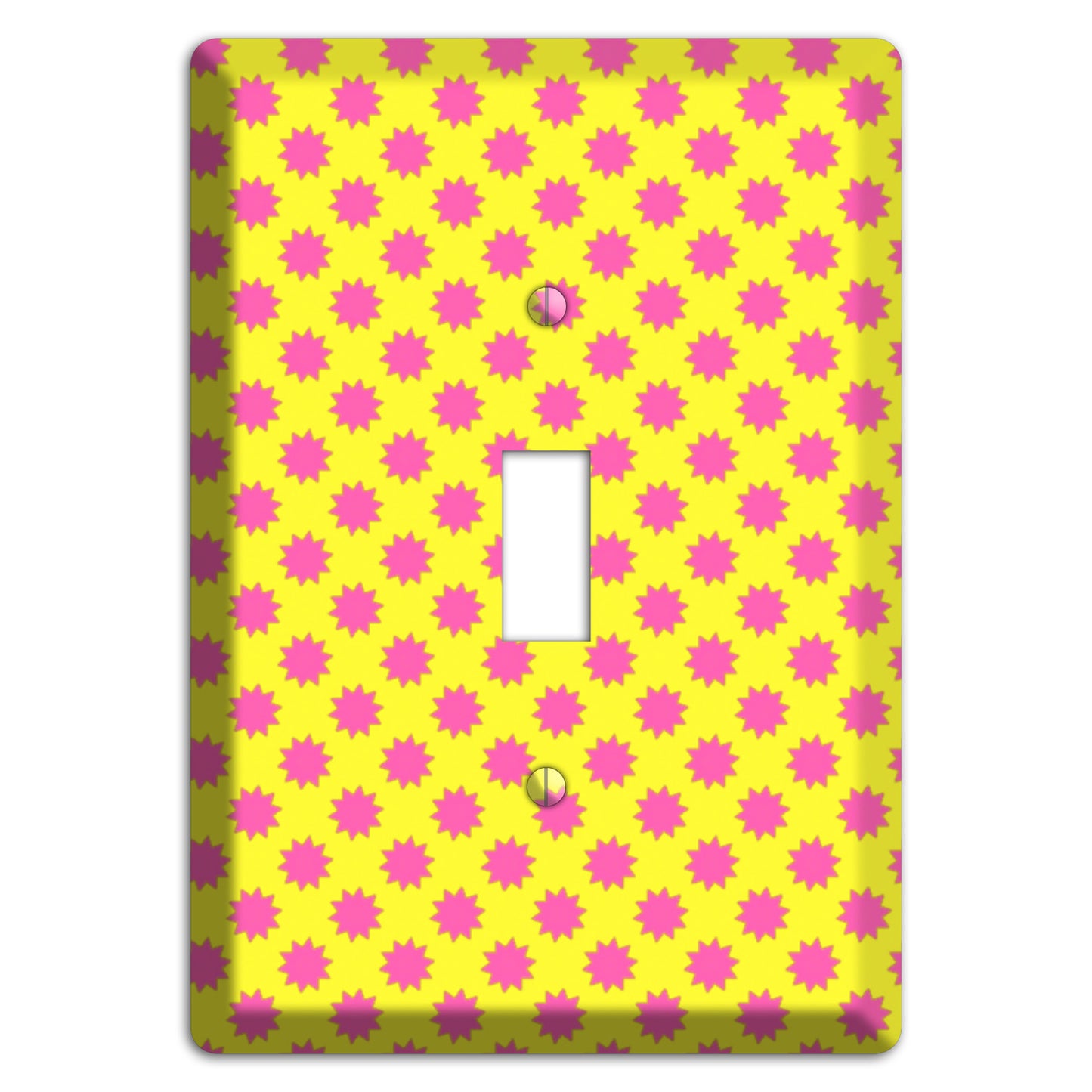 Yellow with Pink Burst Cover Plates