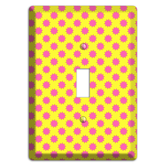 Yellow with Pink Burst Cover Plates