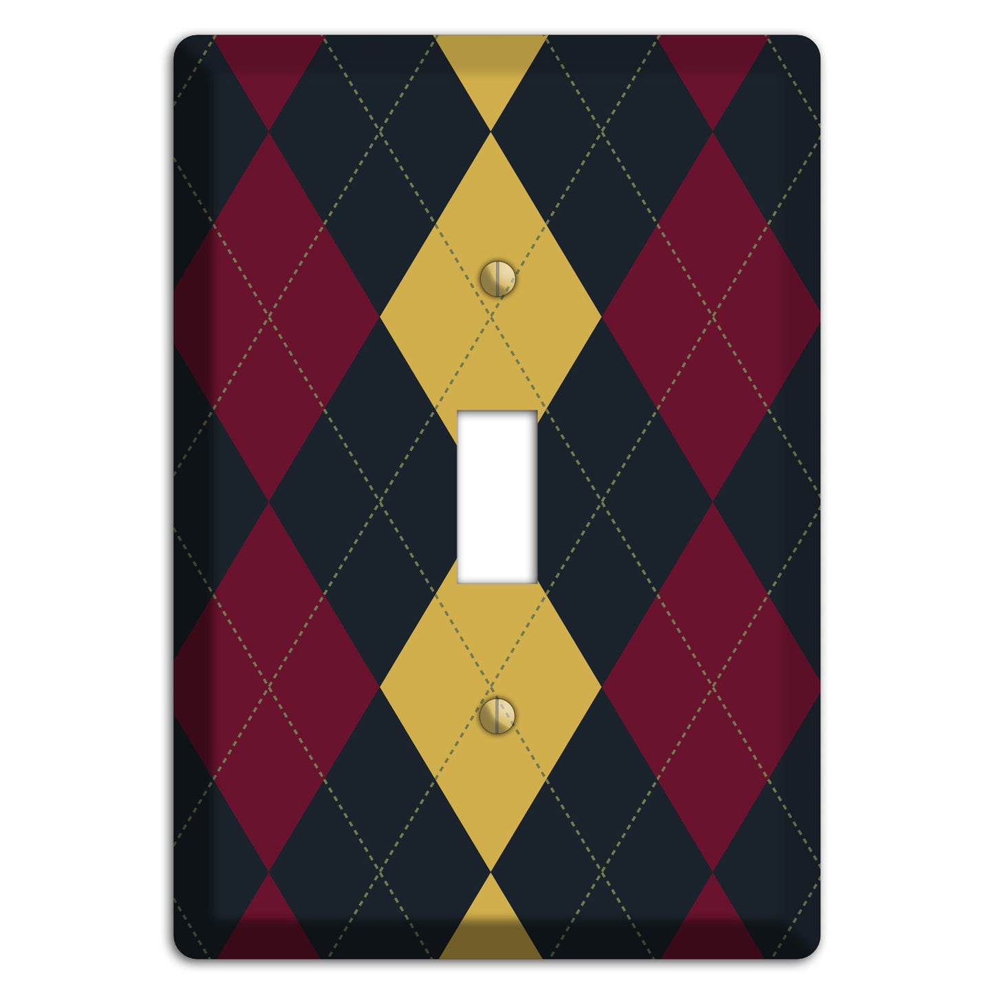 Deep Red and Yellow Argyle Cover Plates
