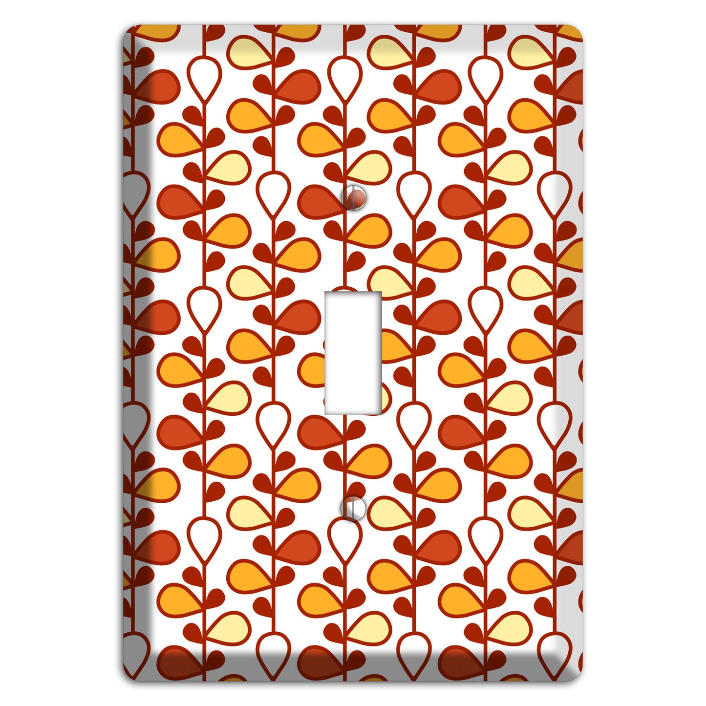 White with Red and Orange Drop and Vine Cover Plates