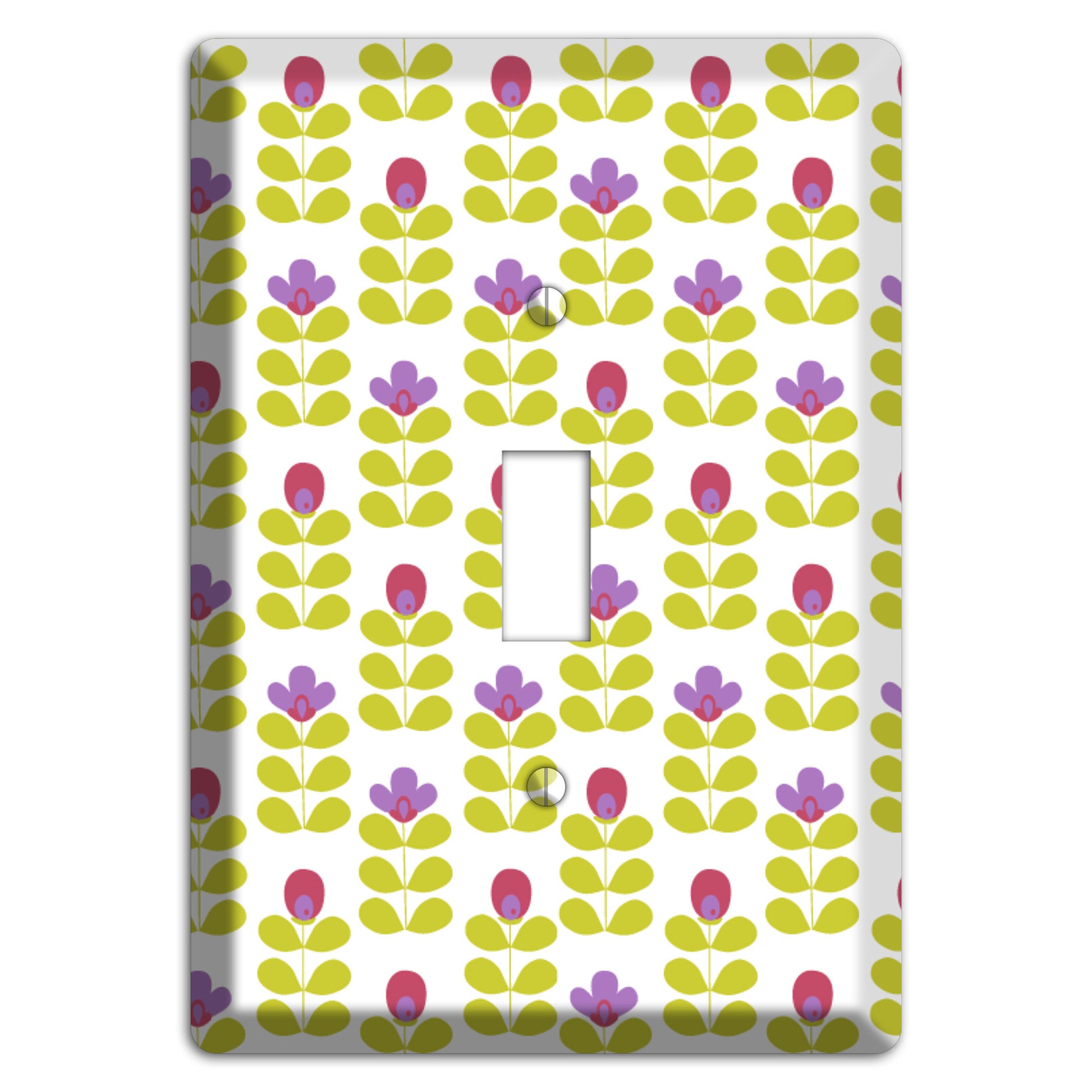 Yellow Deco Floral Half Drop Cover Plates