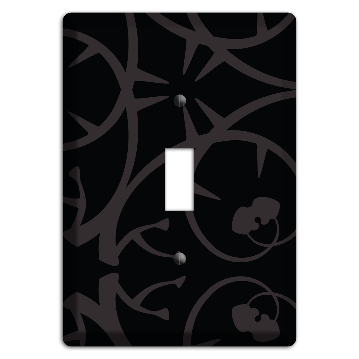 Black with Grey Abstract Swirl Cover Plates