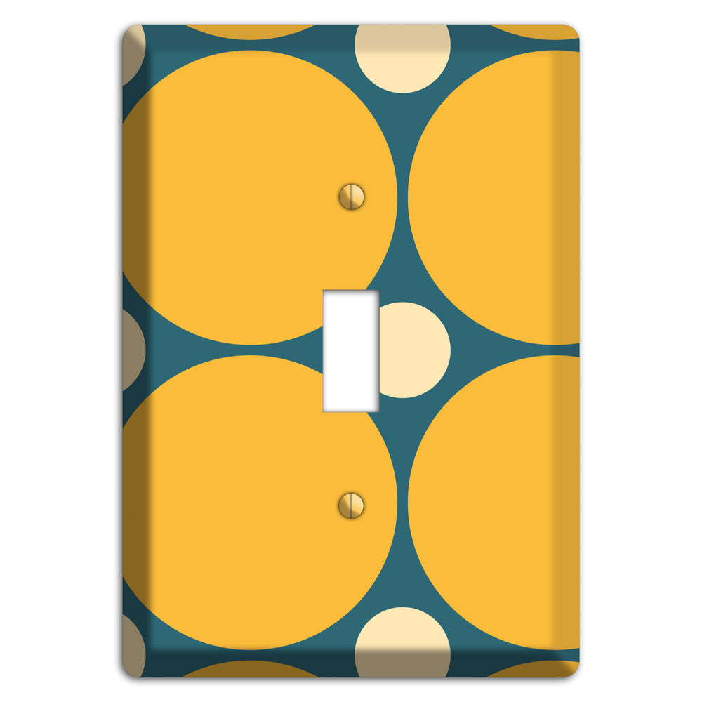 Jade with Mustard and Beige Multi Tiled Large Dots Cover Plates