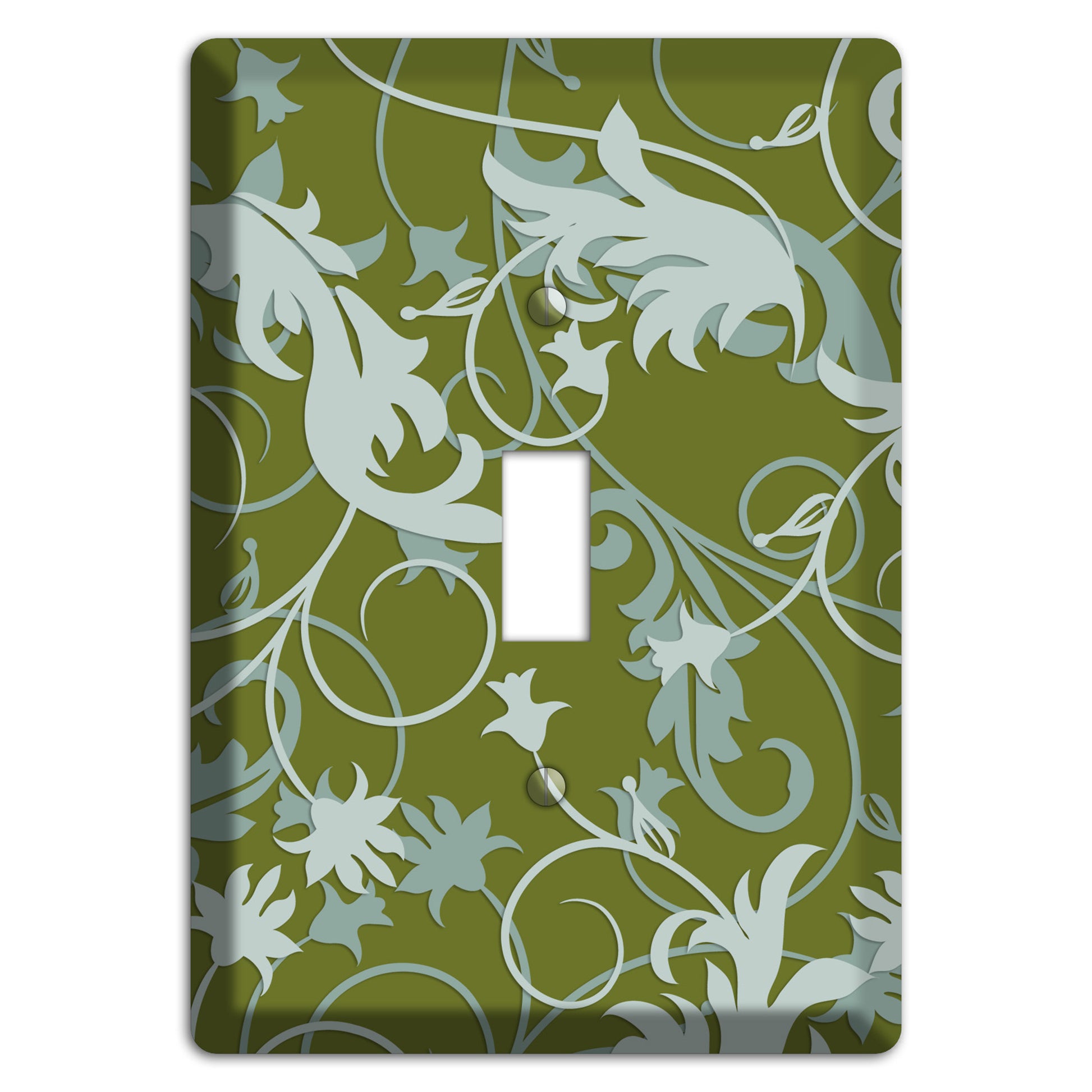 Green and Beige Victorian Sprig Cover Plates