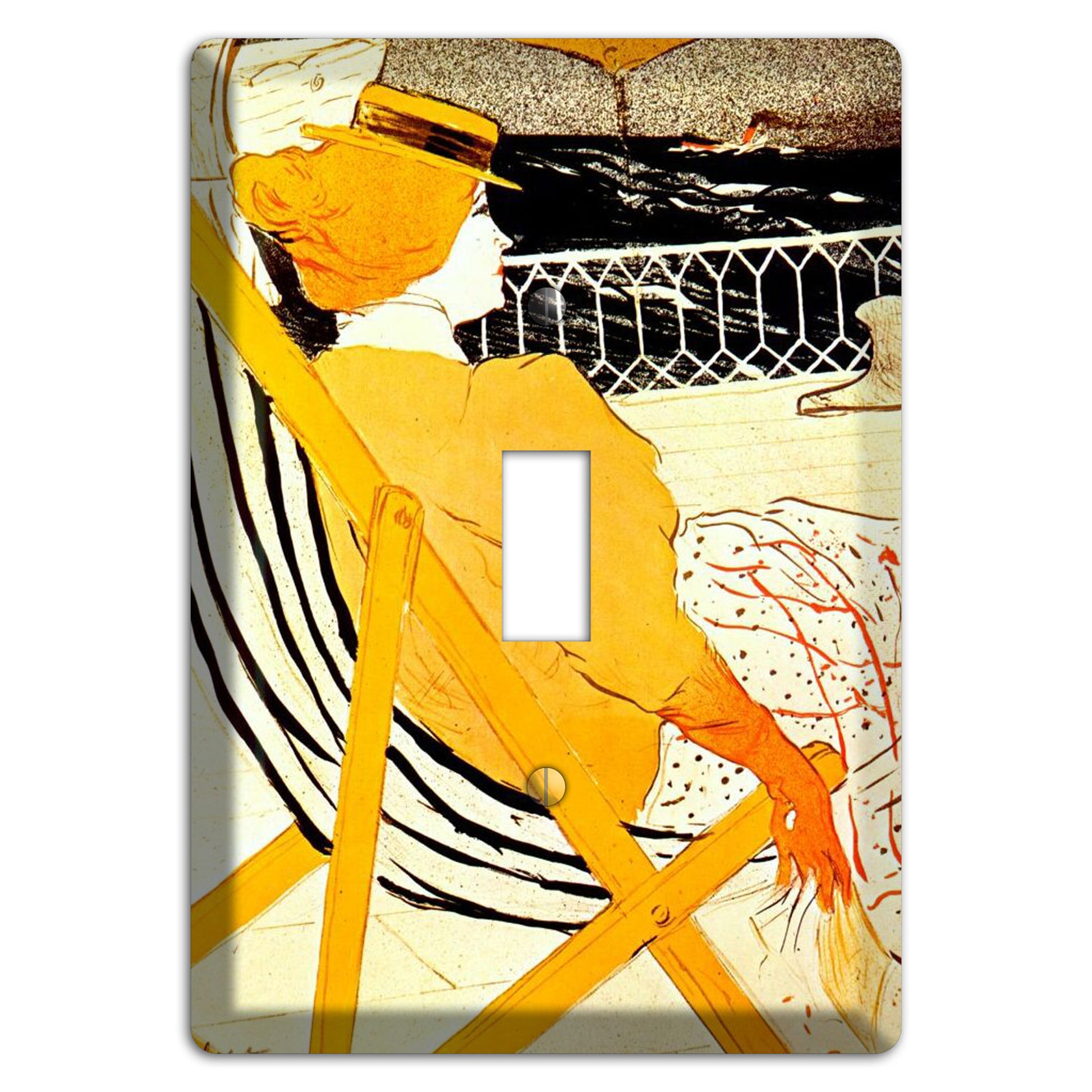 Passenger in Cabin Vintage Poster Cover Plates