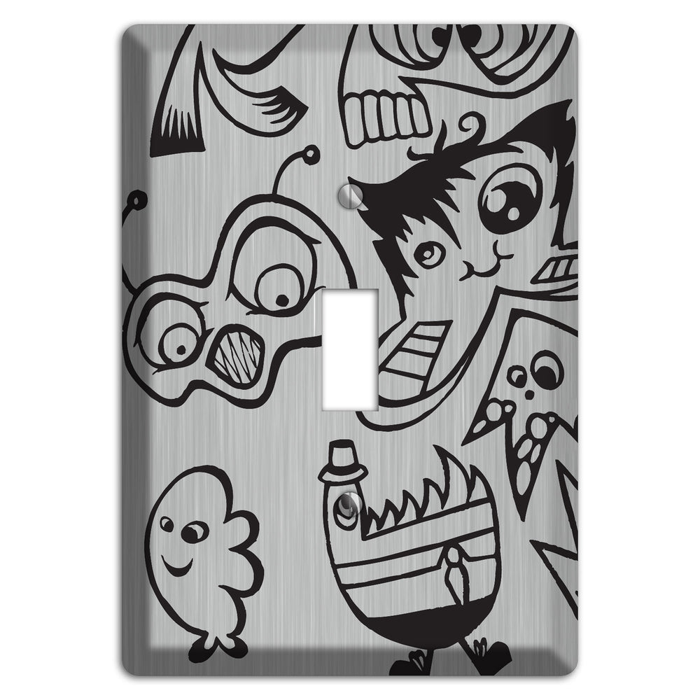 Whimsical Faces 3 Stainless Steel Cover Plates