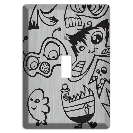 Whimsical Faces 3  Stainless Cover Plates