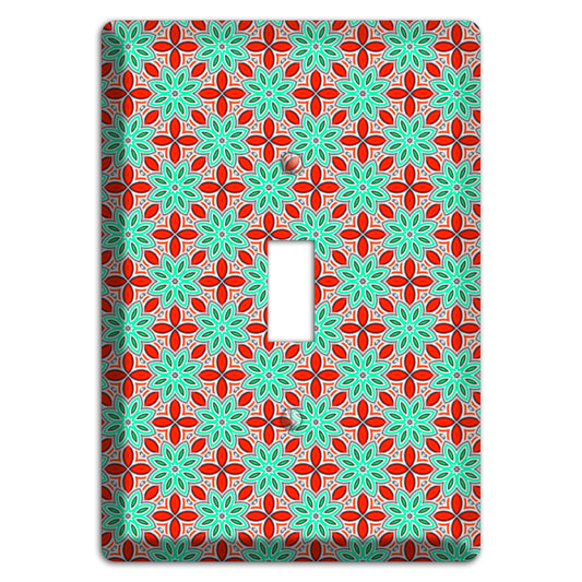 Green and Red Foulard 2 Cover Plates