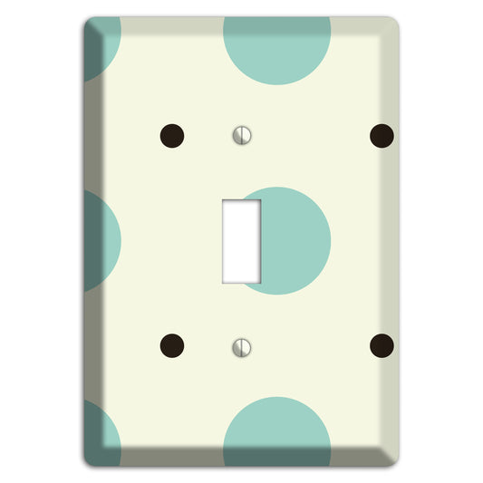Soft Green with Aqua and Black Multi Tiled Medium Dots Cover Plates