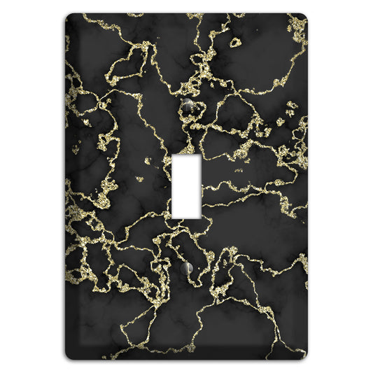 Black and Gold Marble Shatter Cover Plates