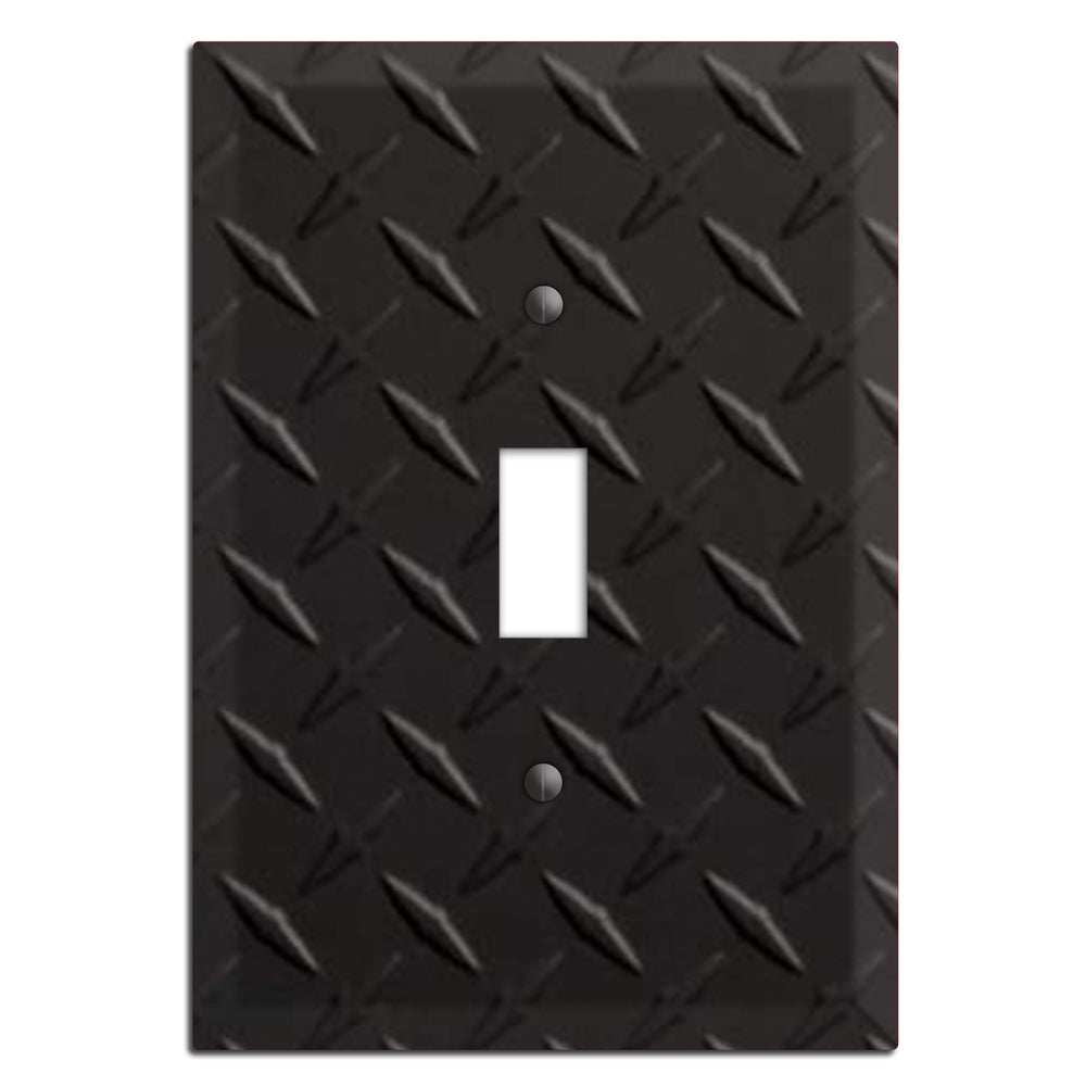 Diamond Tread Matte Black Cover Plates