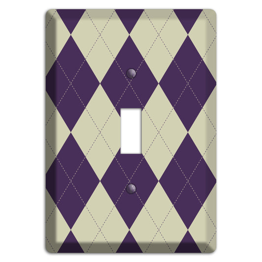 Purple and Tan Argyle Cover Plates