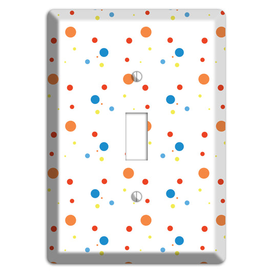 White with Multi Color Small Dots 2 Cover Plates