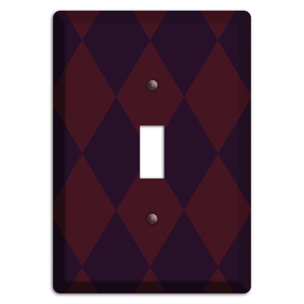 Burgundy Argyle Cover Plates