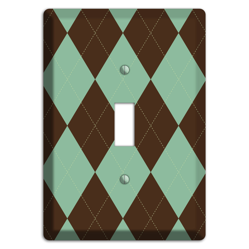 Green and Brown Argyle Cover Plates