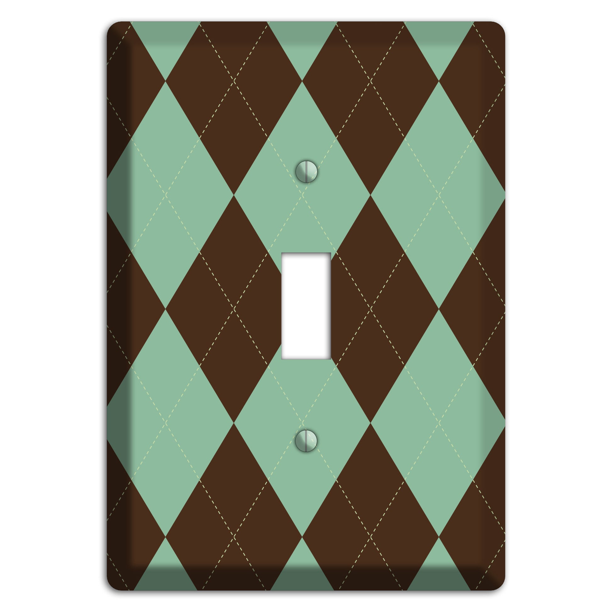 Green and Brown Argyle Cover Plates