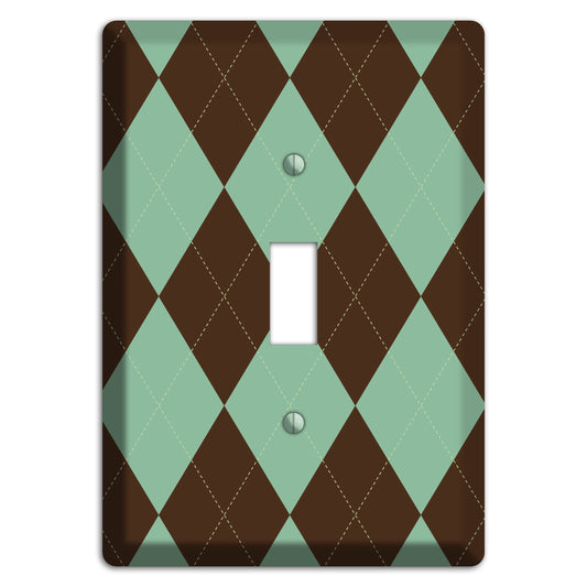 Green and Brown Argyle Cover Plates