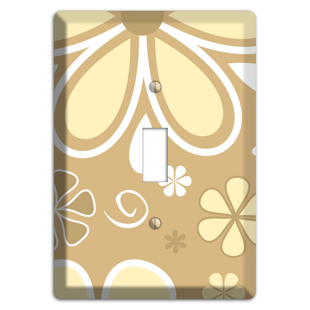 Beige Retro Flowers Cover Plates