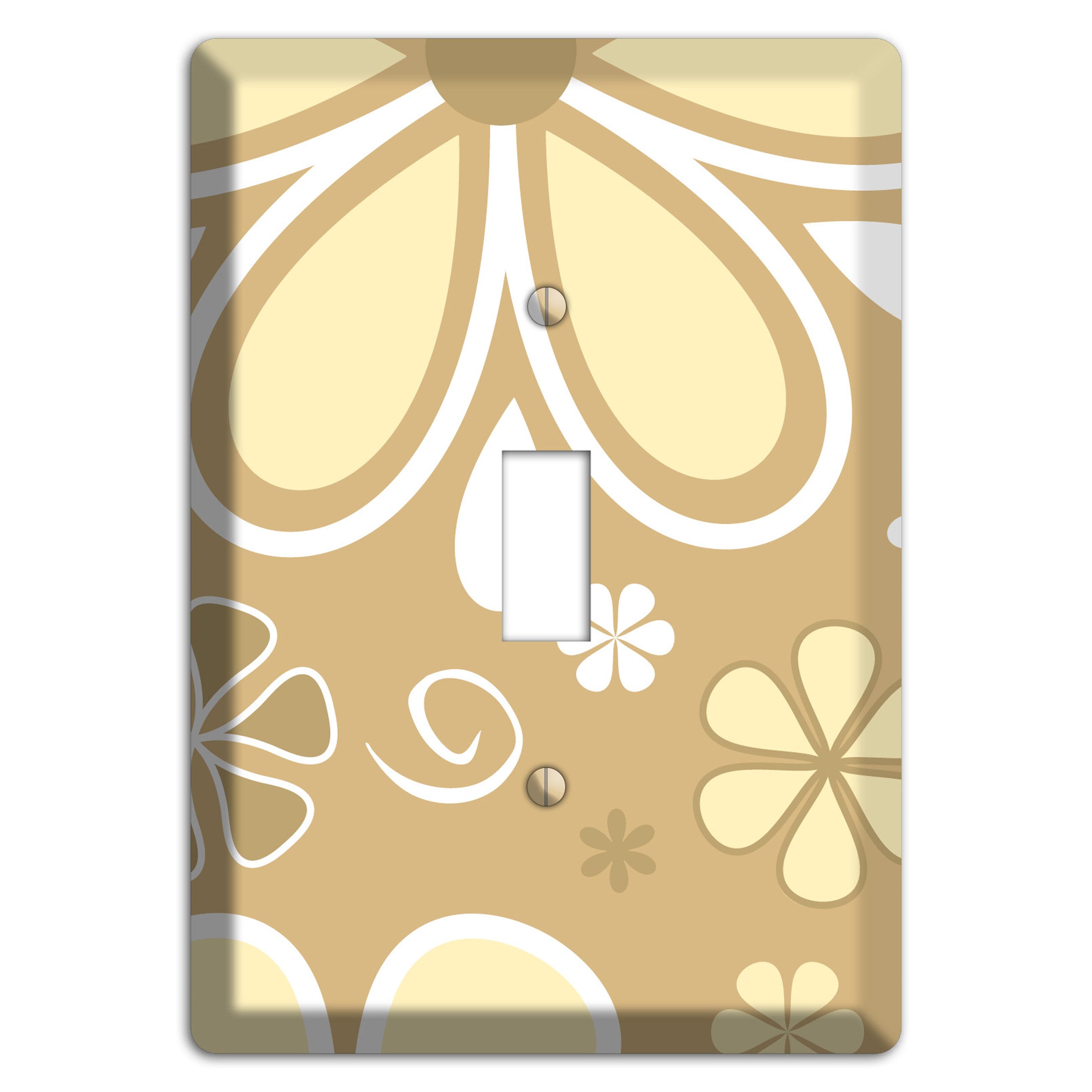 Beige Retro Flowers Cover Plates