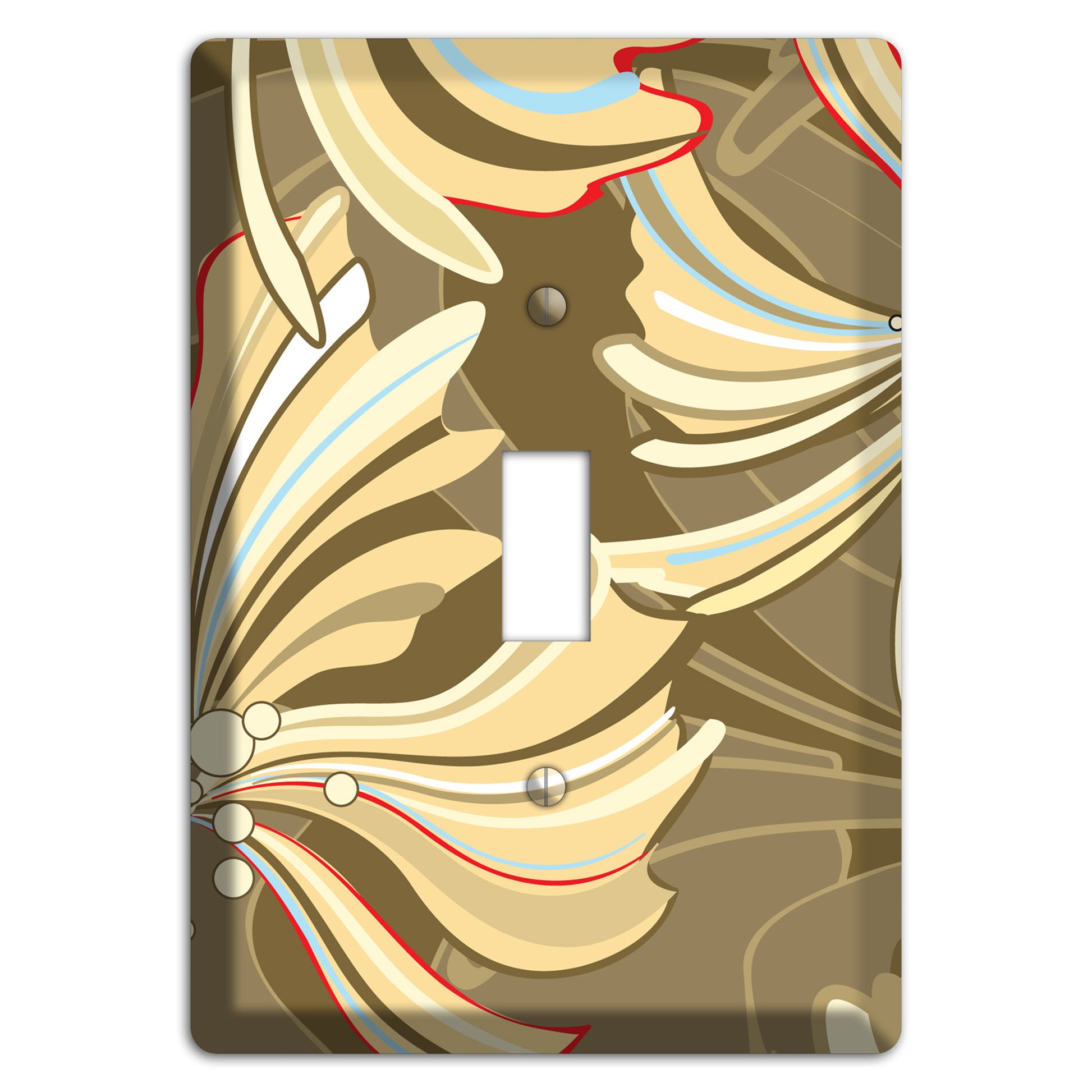 Brown Deco Blossoms Cover Plates