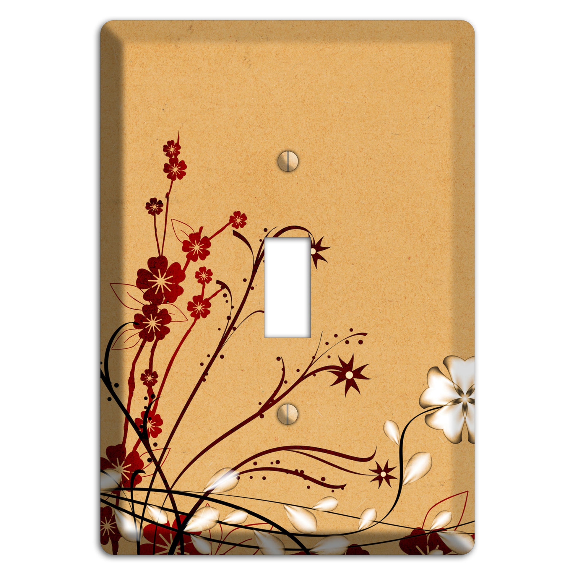 Delicate Red Flowers Cover Plates