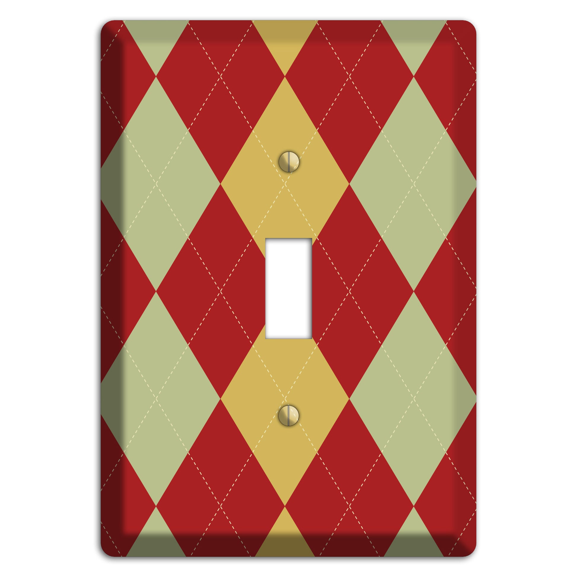 Burnt Orange and Light Green Argyle Cover Plates