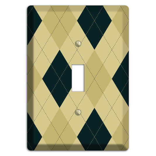 Beige and Yellow Argyle Cover Plates