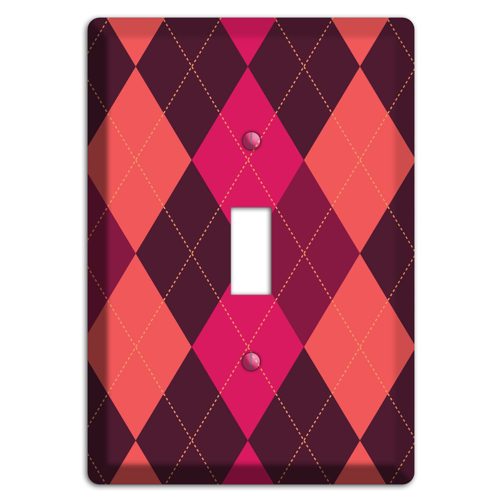 Orange and Pink Argyle Cover Plates