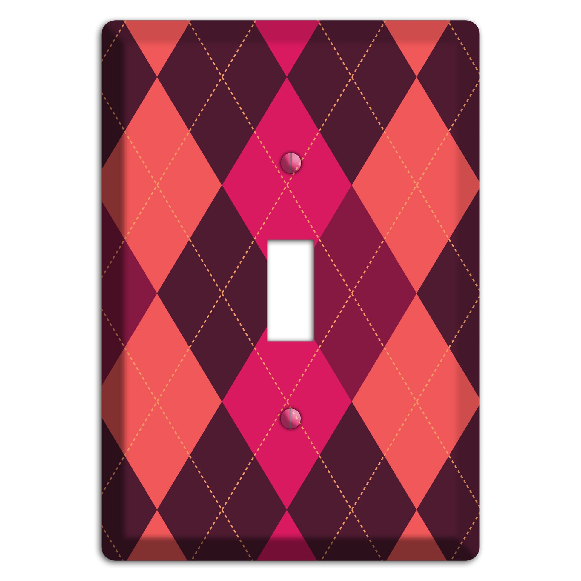 Orange and Pink Argyle Cover Plates
