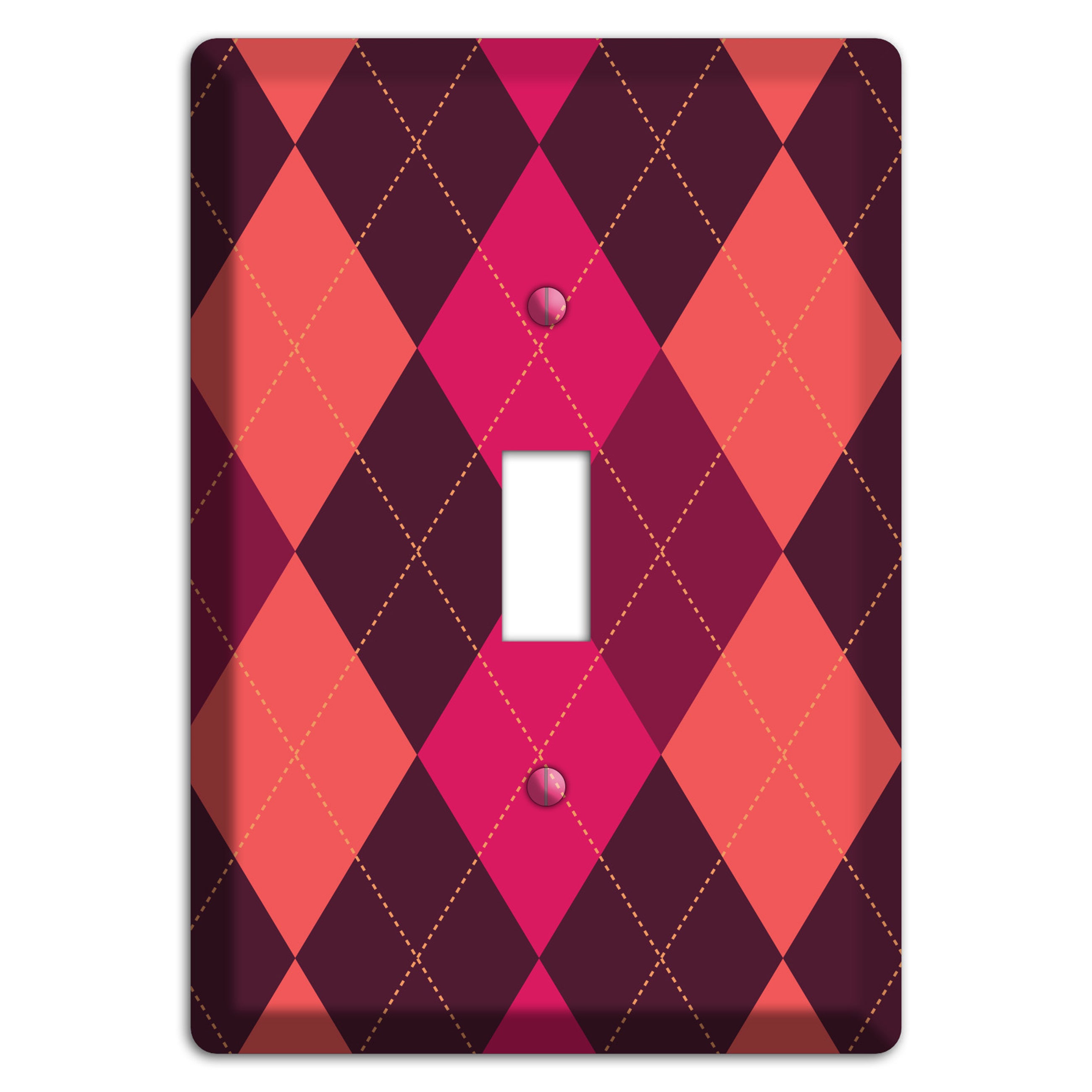 Orange and Pink Argyle Cover Plates