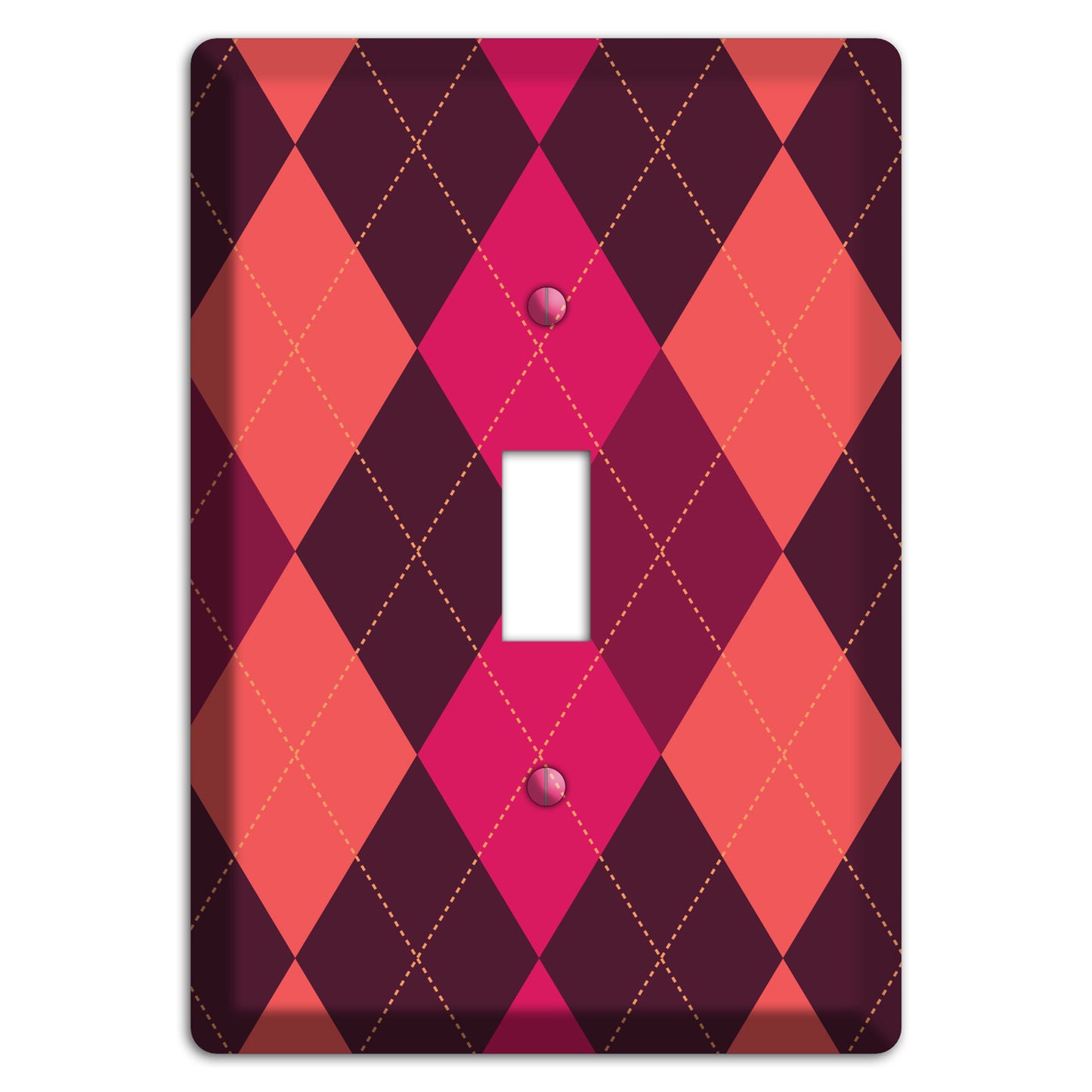 Orange and Pink Argyle Cover Plates