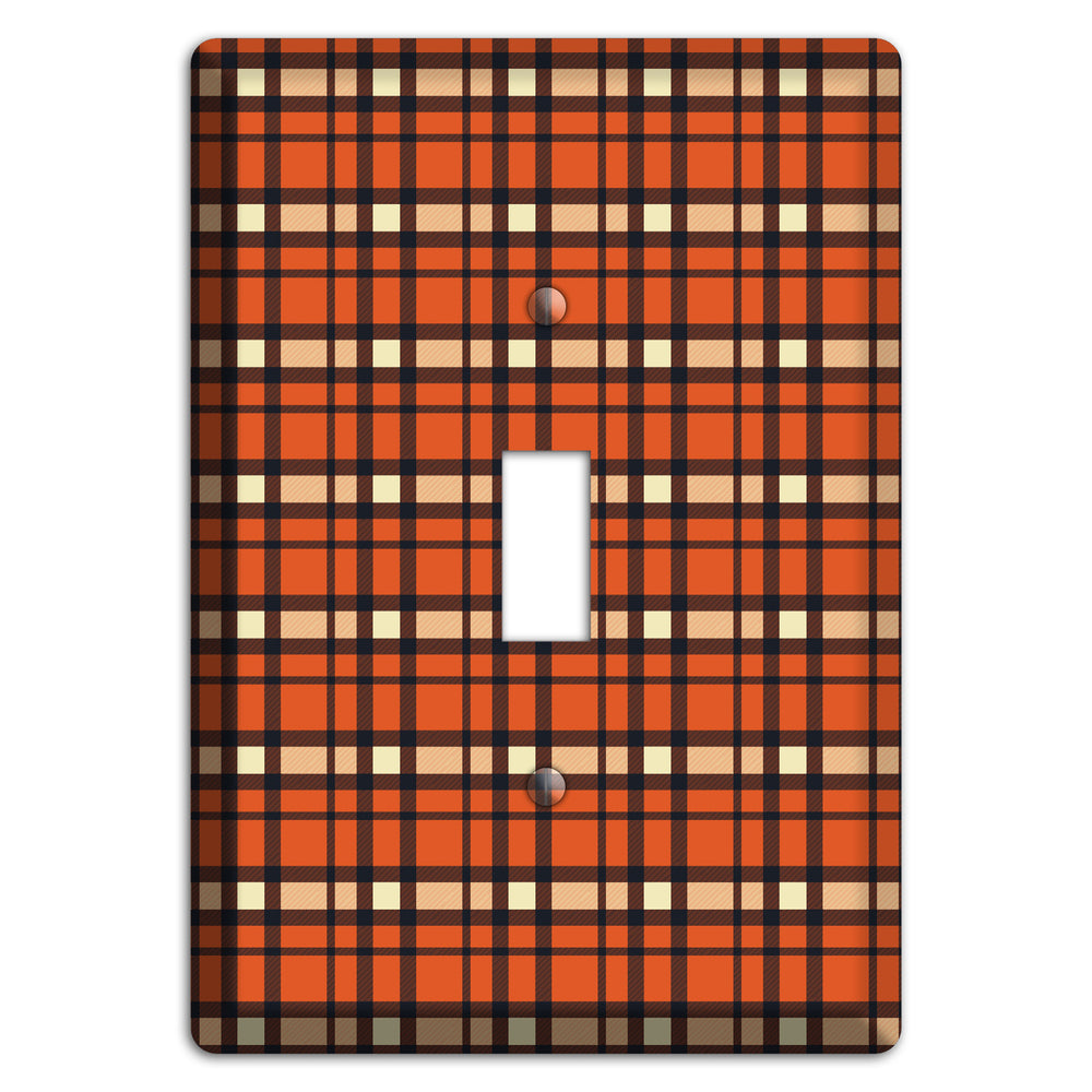 Orange Plaid Cover Plates
