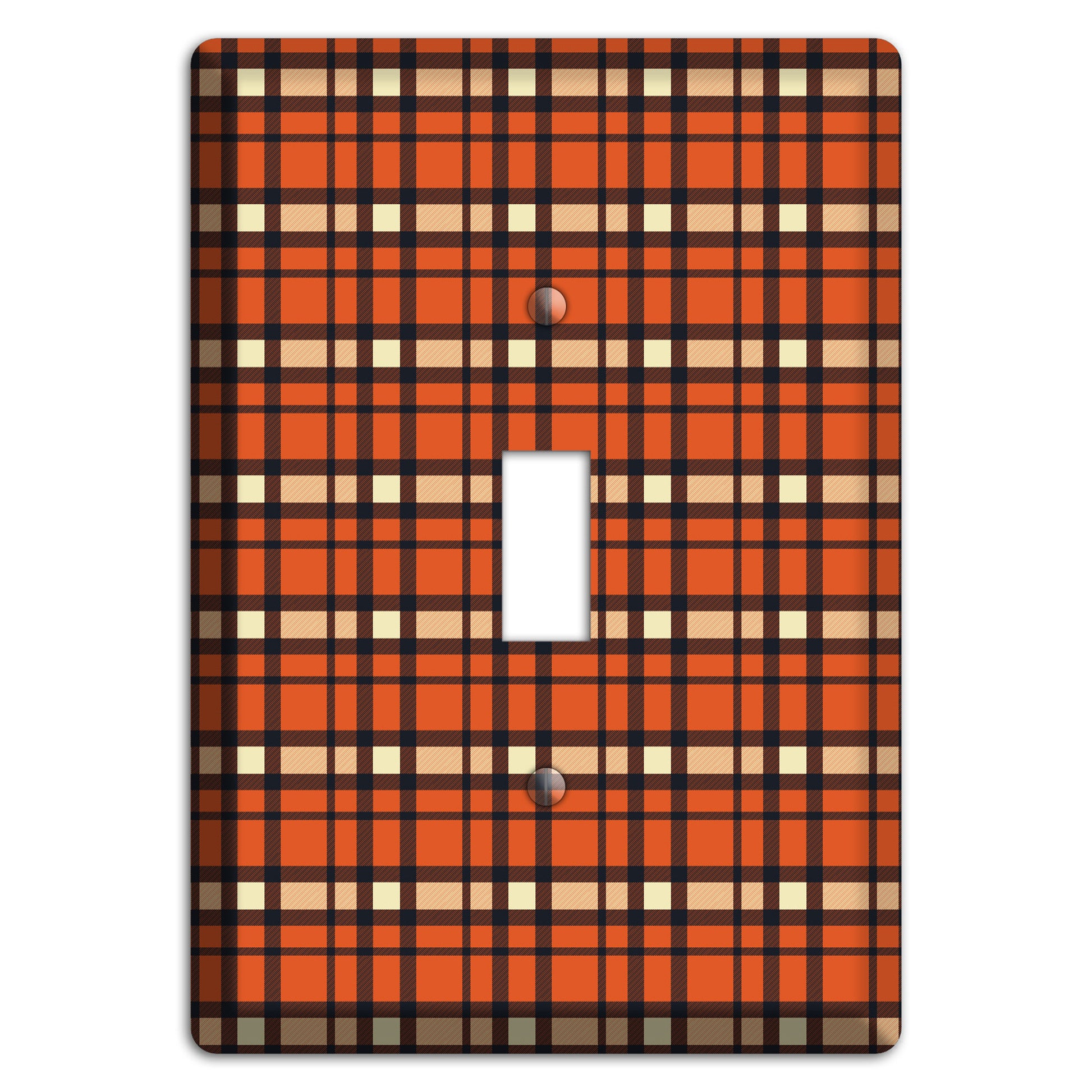 Orange Plaid Cover Plates