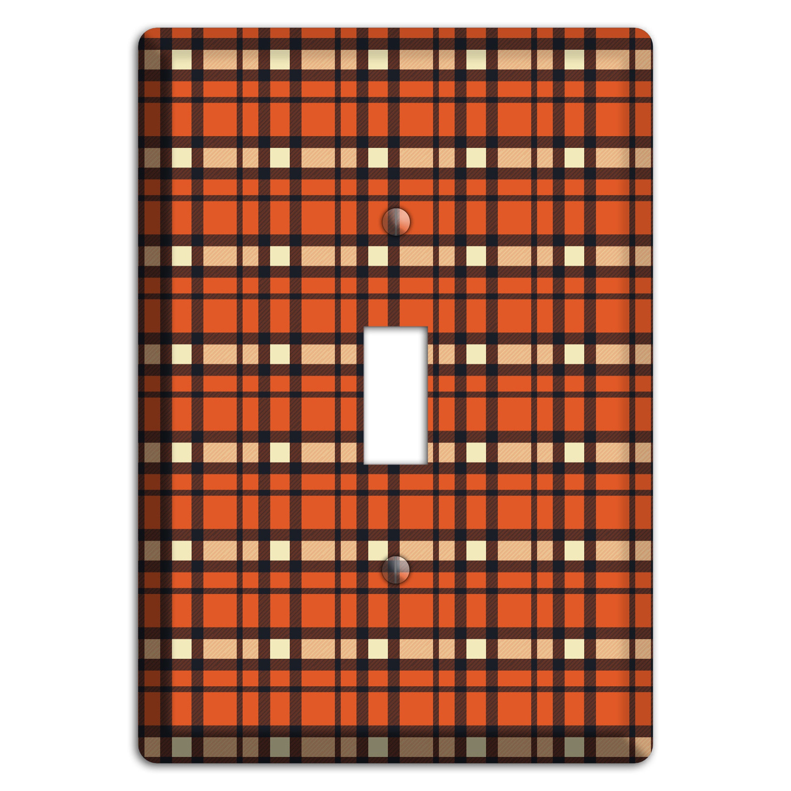 Orange Plaid Cover Plates