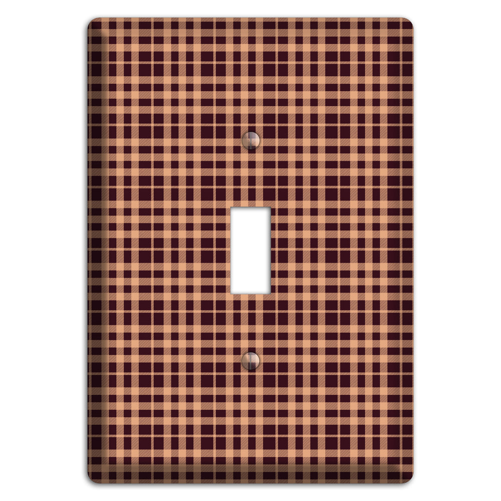 Beige and Black Plaid Cover Plates