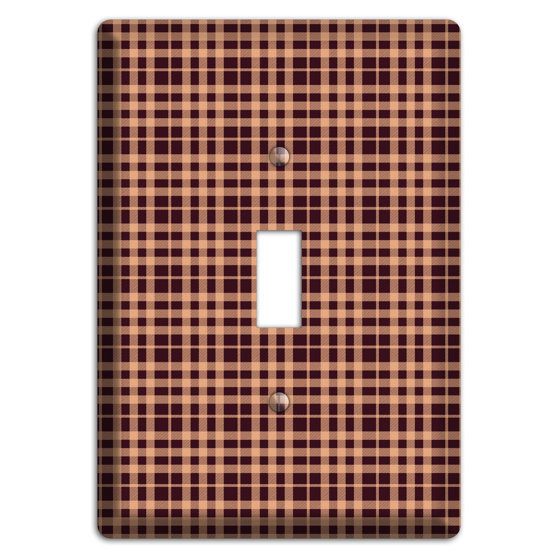 Beige and Black Plaid Cover Plates