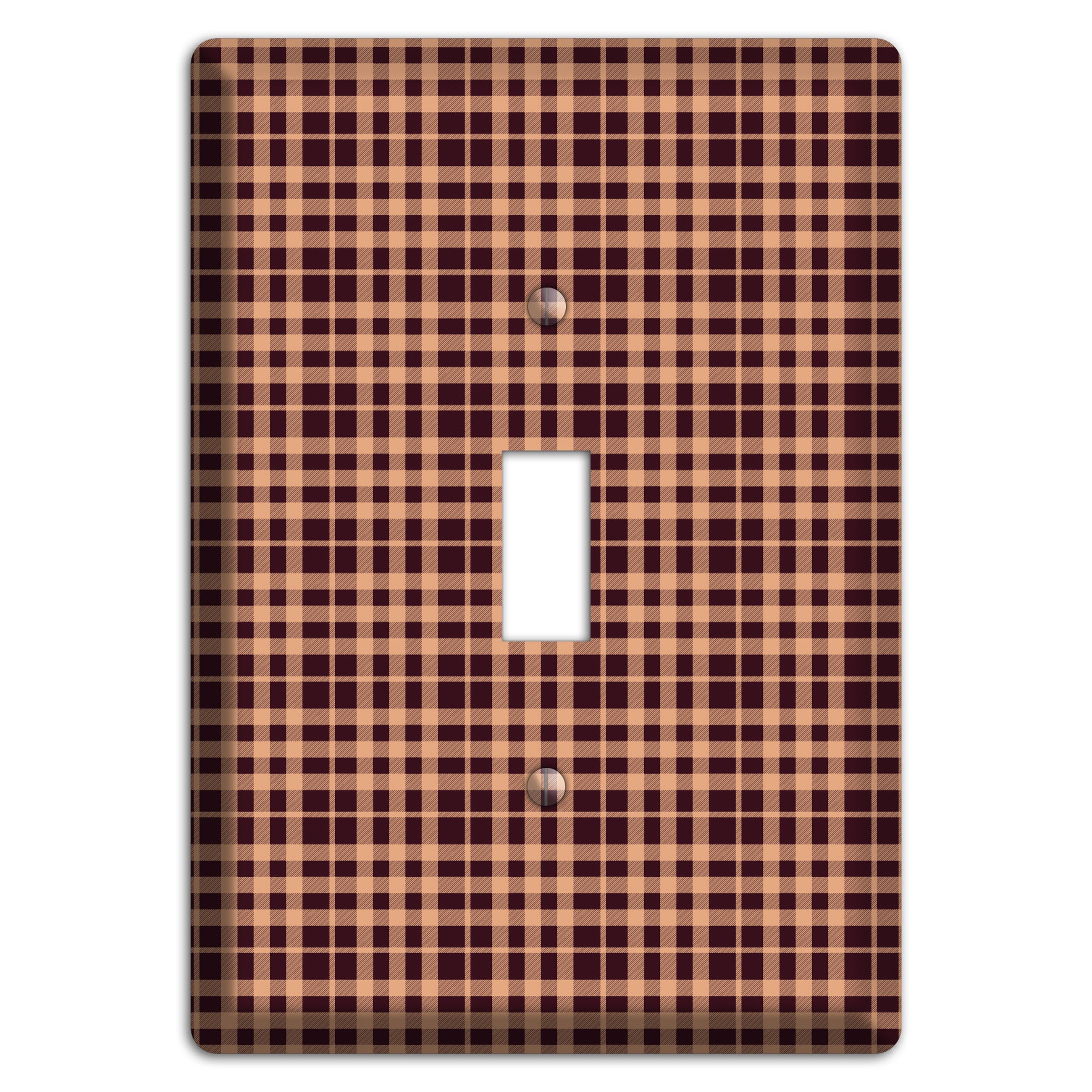 Beige and Black Plaid Cover Plates