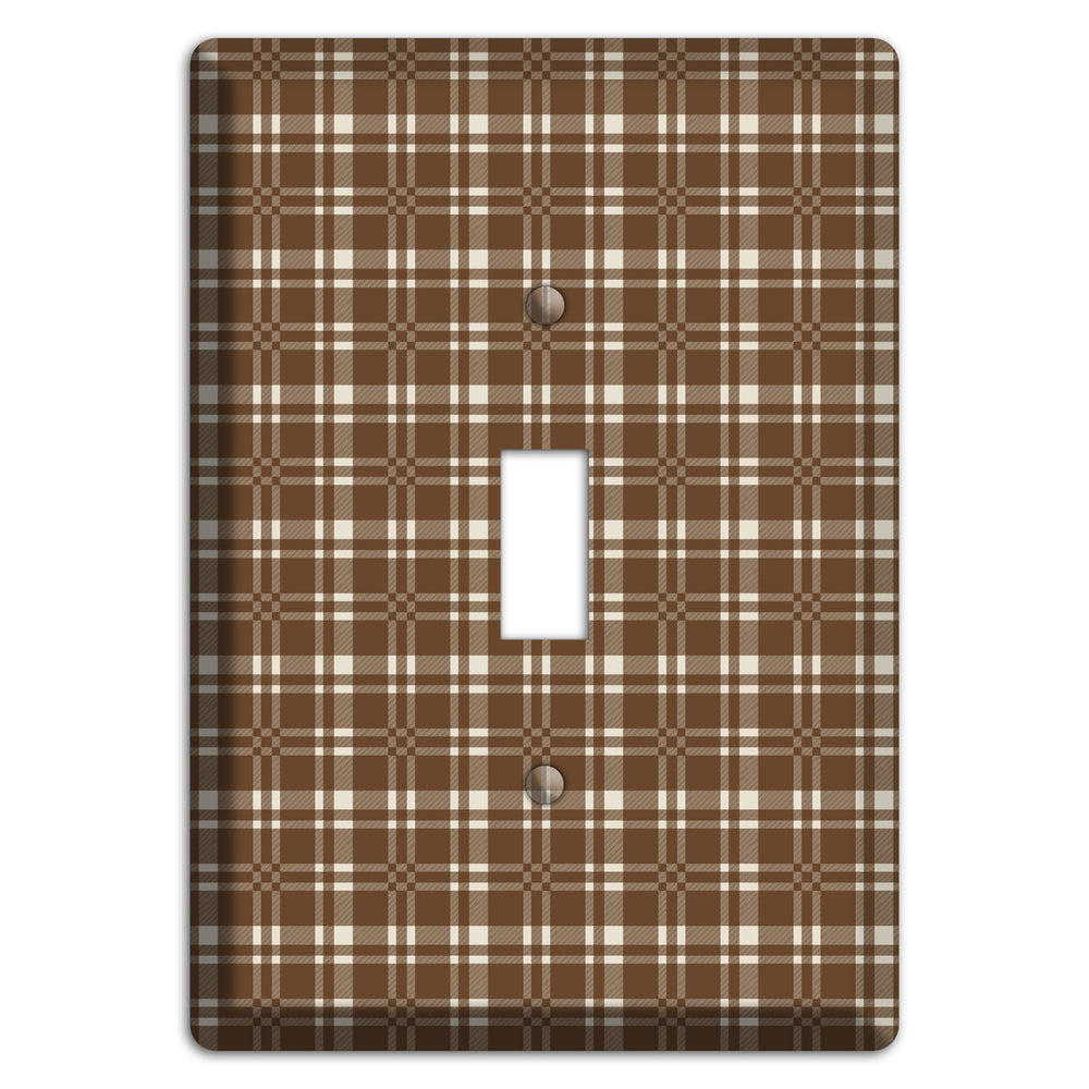 Medium Brown Plaid Cover Plates