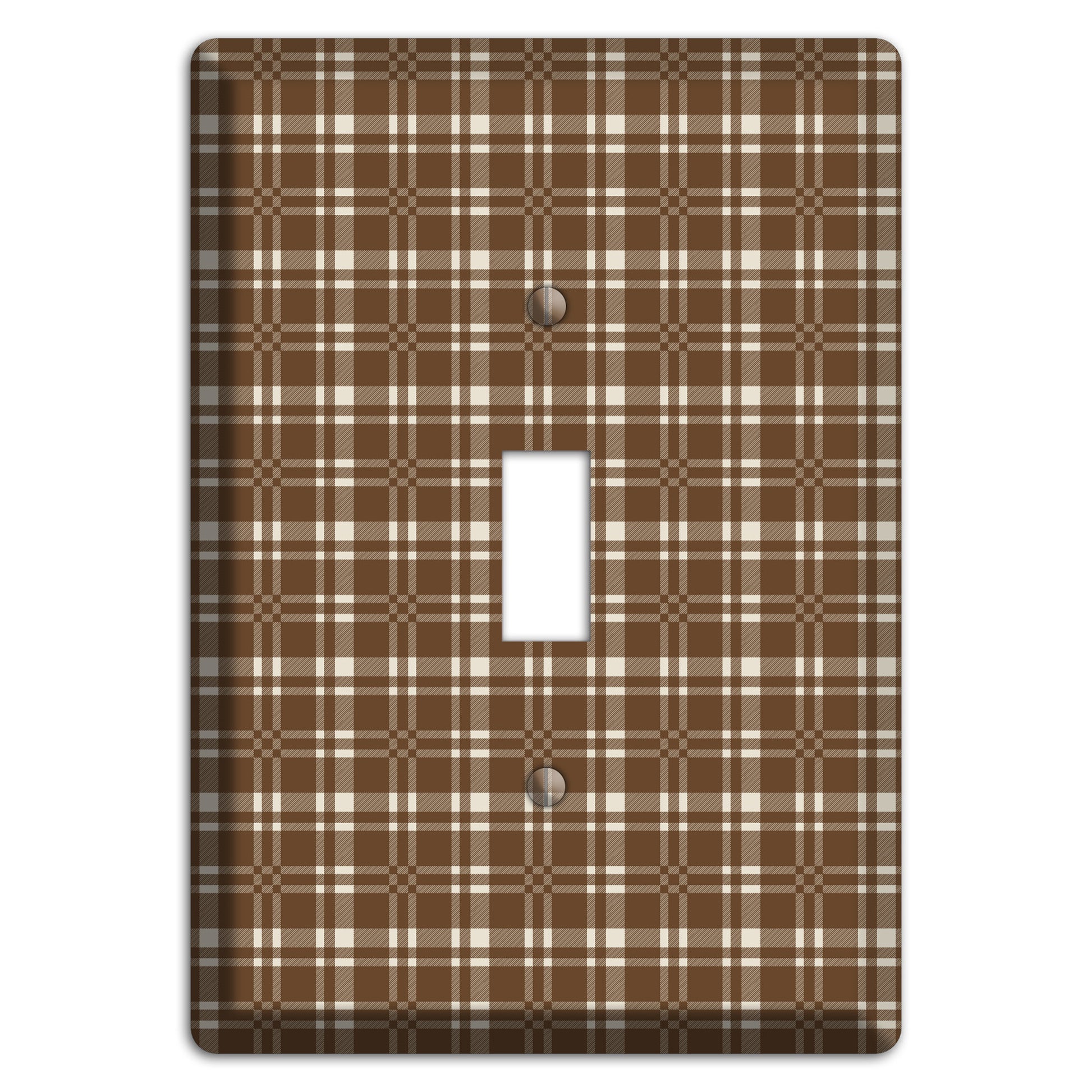Medium Brown Plaid Cover Plates