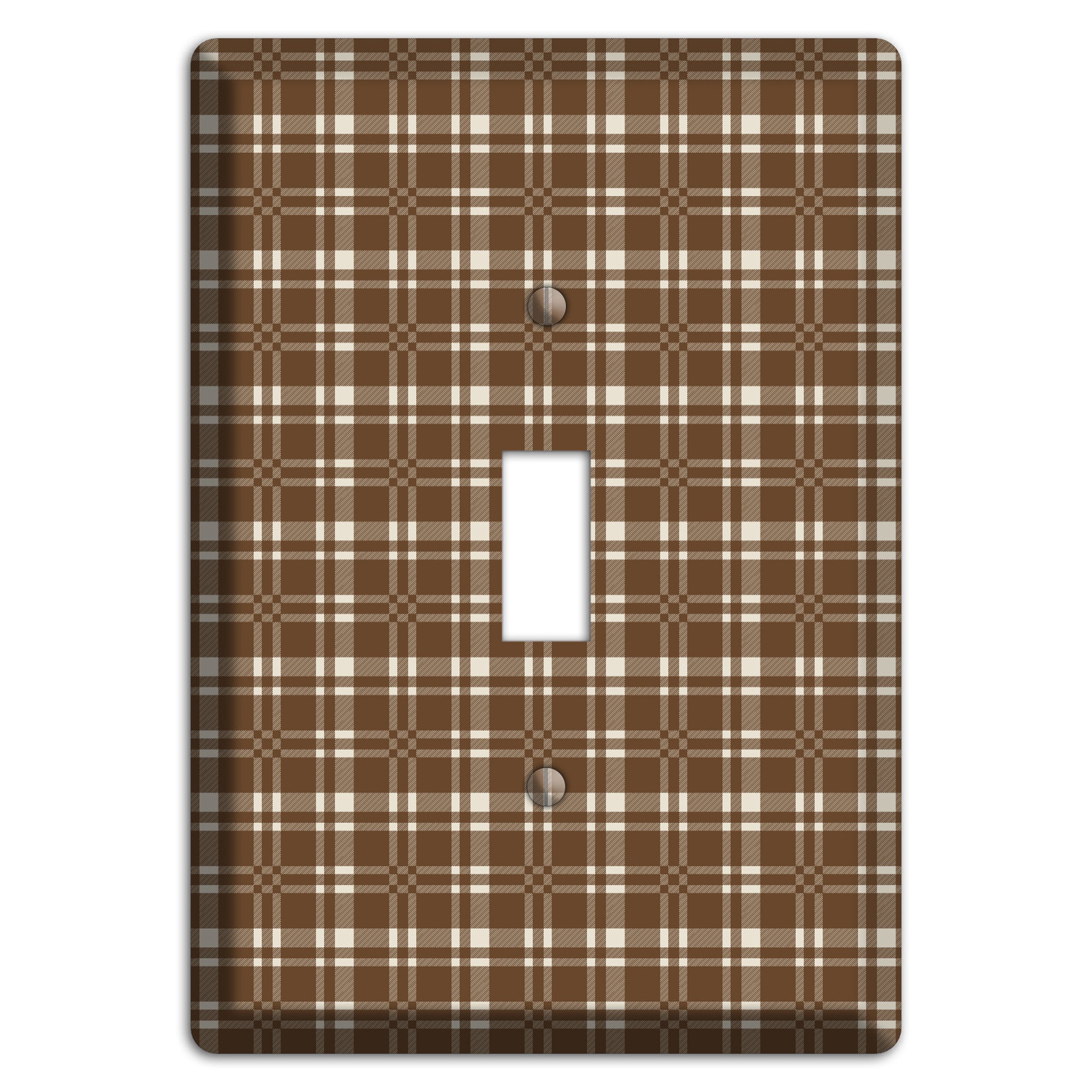 Medium Brown Plaid Cover Plates