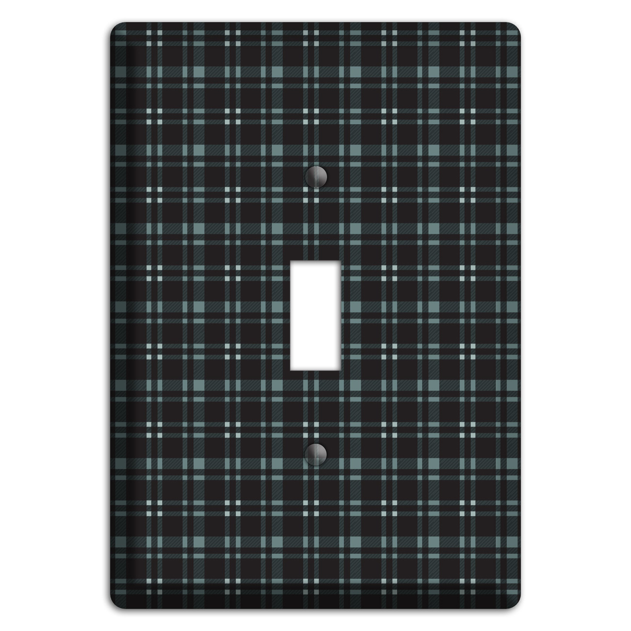 Black Plaid Cover Plates
